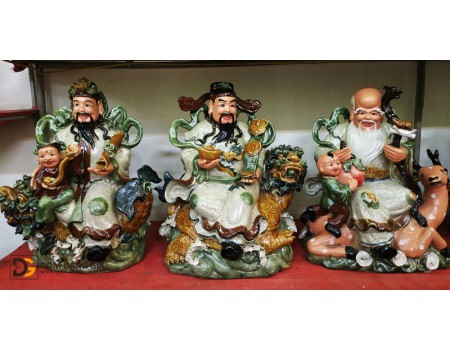 Tam đa phúc lộc thọ cưỡi linh vật Tam đa phúc lộc thọ cưỡi linh vật